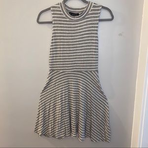 Grey and white striped dress